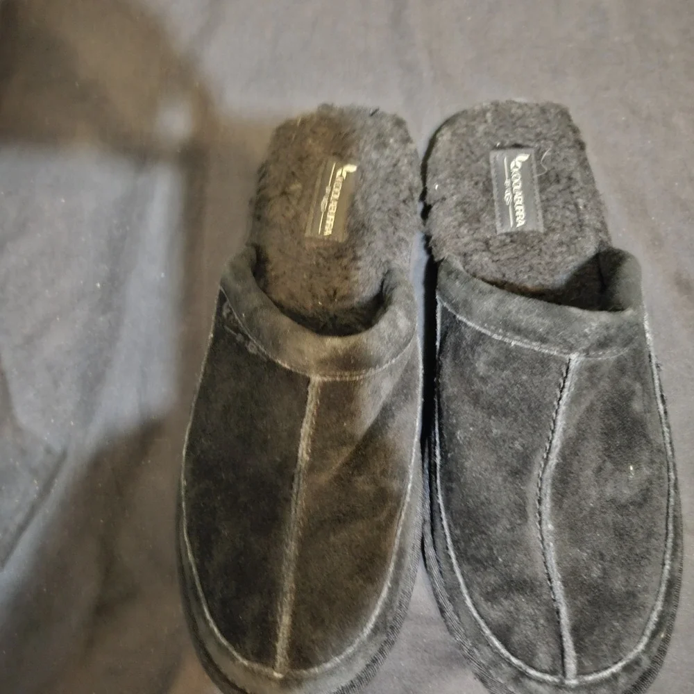 Koolaburra by UGG Mens Graisen Suede Scuff Slippers Black 1105891 Size 10